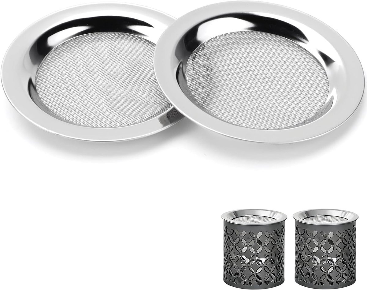 RVS Rookzeef, Set van 2 Strainers voor Geurstoven en Wierooklampen - 10 cm Diameter, Perfect voor Aromatherapie en Ontspanning