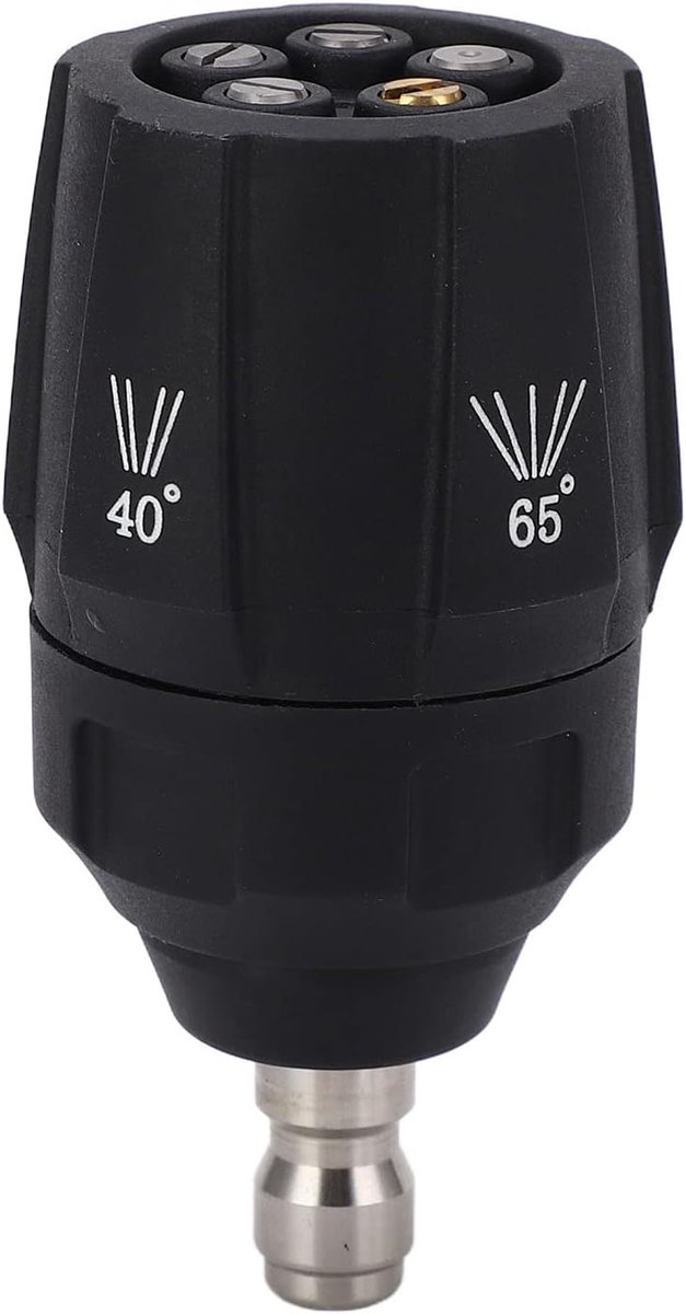 SnelShoppen - High Pressure Washer Nozzle 5 in 1 Verstelbare 360 Graden Multi Rotary Spray Head Tip 1/4in Snelle Aansluiting voor Water Spuiten en Lan