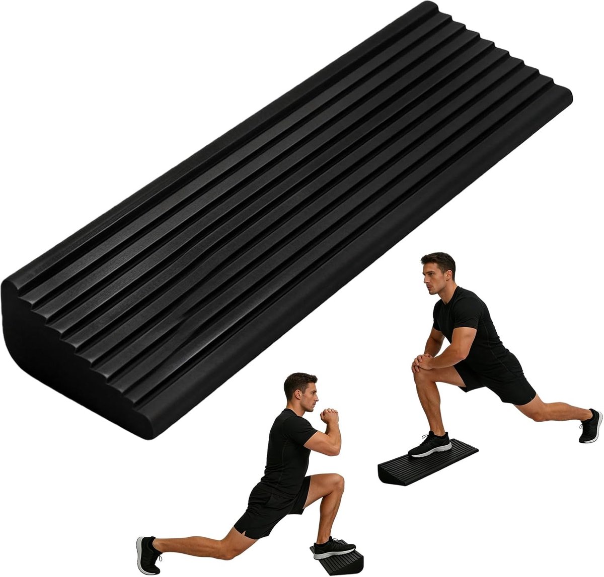 SnelShoppen - Calf Stretcher Squat Wedge - Calf Trainer Non-Slip voor Stretching, Deadlifts, Balance - Zwart 40.5 x 16 x 6 cm - Innovatief Design voor