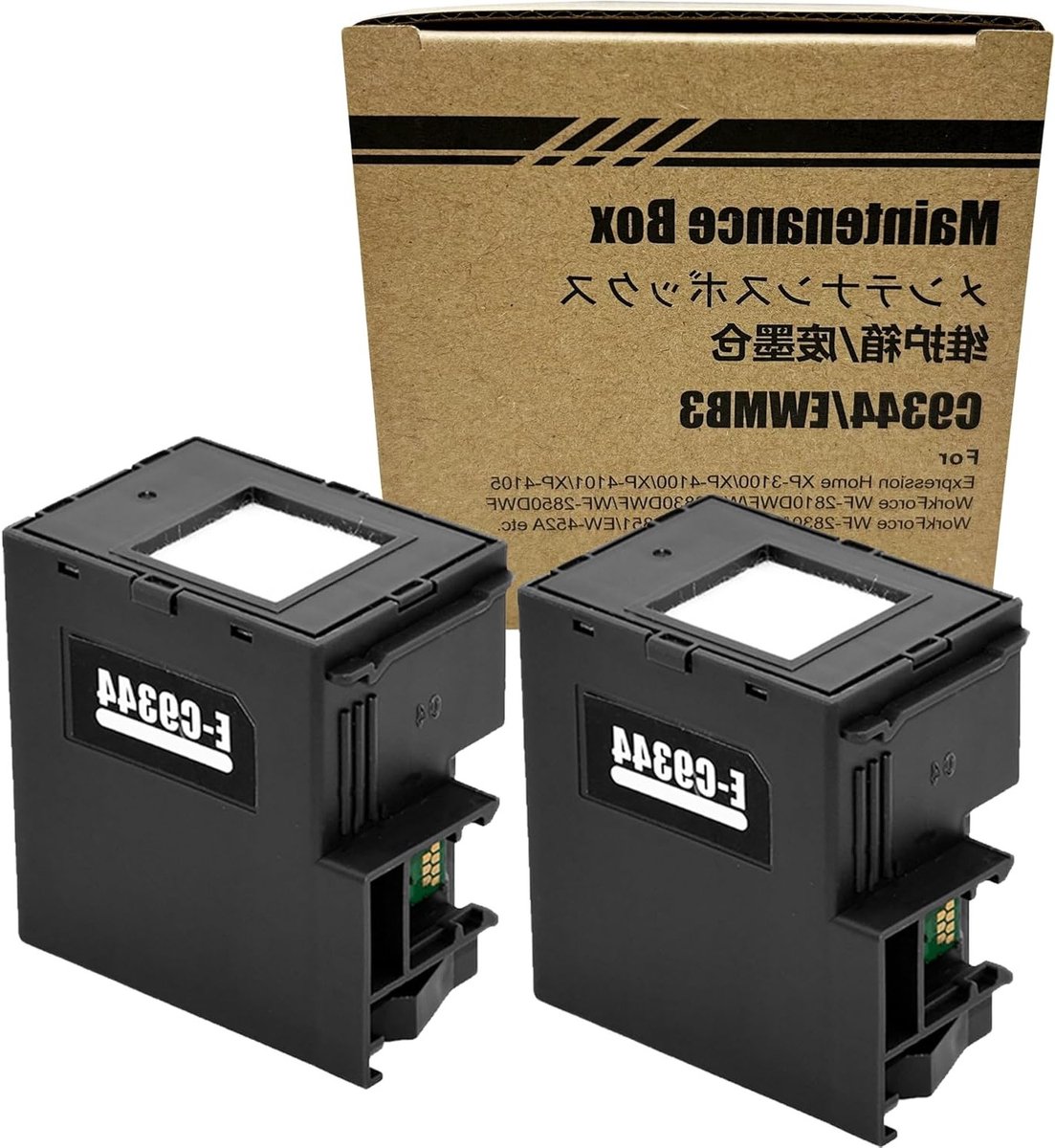 Vervangende Ink Maintenance Box 2 Stuks voor Diverse Printers zoals XP-2100 en WF-2830, Geschikt voor Onderhoud en Verlenging van de Levensduur van de Printer