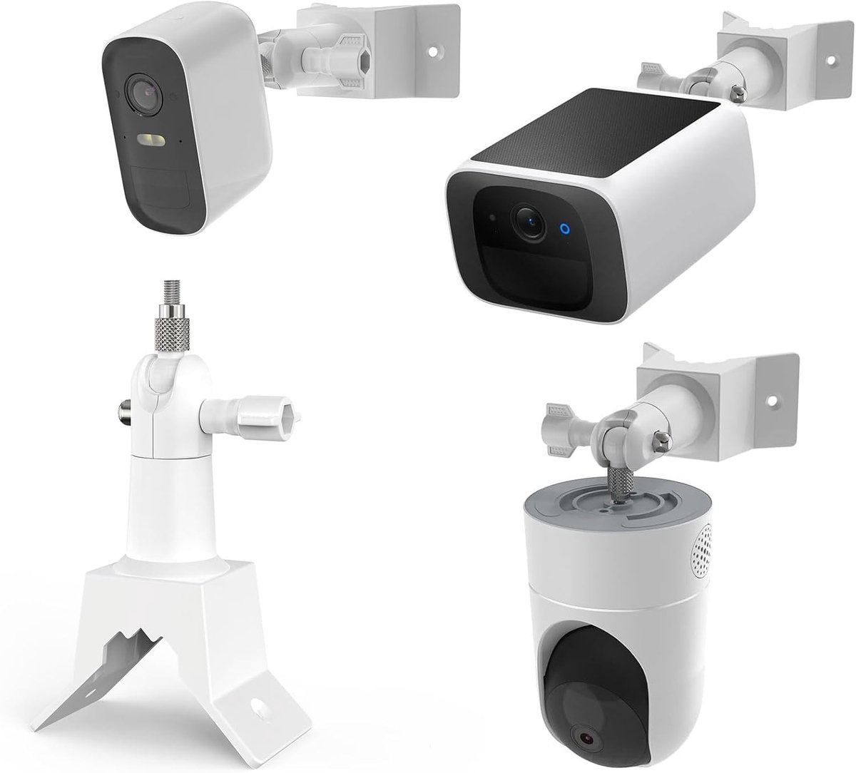 SnelShoppen - Camera Beugel Wandmontage voor Eufycam Solo IndoorCam P24 & S220 SoloCam - Stevige Bevestigingsset met Schroeven - Veilig en Duurzaam -