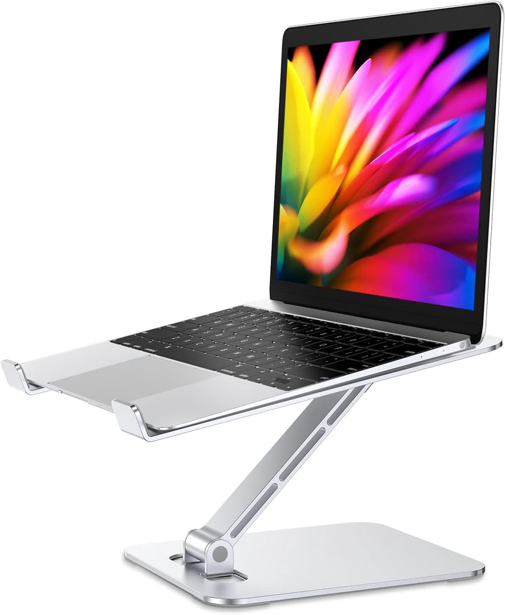 Thijox - Ergonomische Laptopstandaard, Vouwbaar Schootbureau met Verstelbare Hoogte, Aluminium Laptopstand Compatibel met MacBook Air, Pro, 10-16 inch