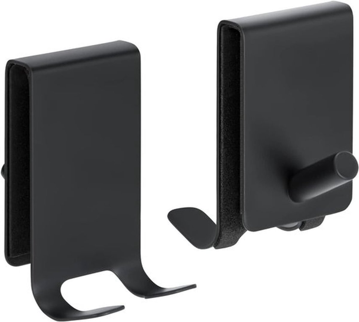 Handdoekhaken Zwart Roestvrij Staal Zonder Boren | Douchecabine Glasdiktes 4-10mm | Set va
