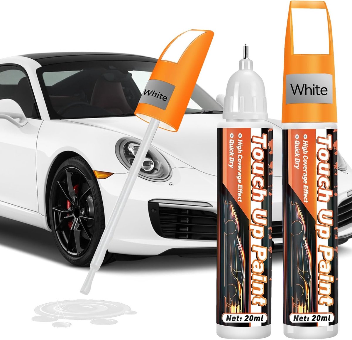 SnelShoppen - Autolakreparatiestift 2-in-1, 20 ml, Snelle Krassen Verwijderaar voor Auto, Roestpreventie, 2 Stuks, Voor Alle Autokleuren