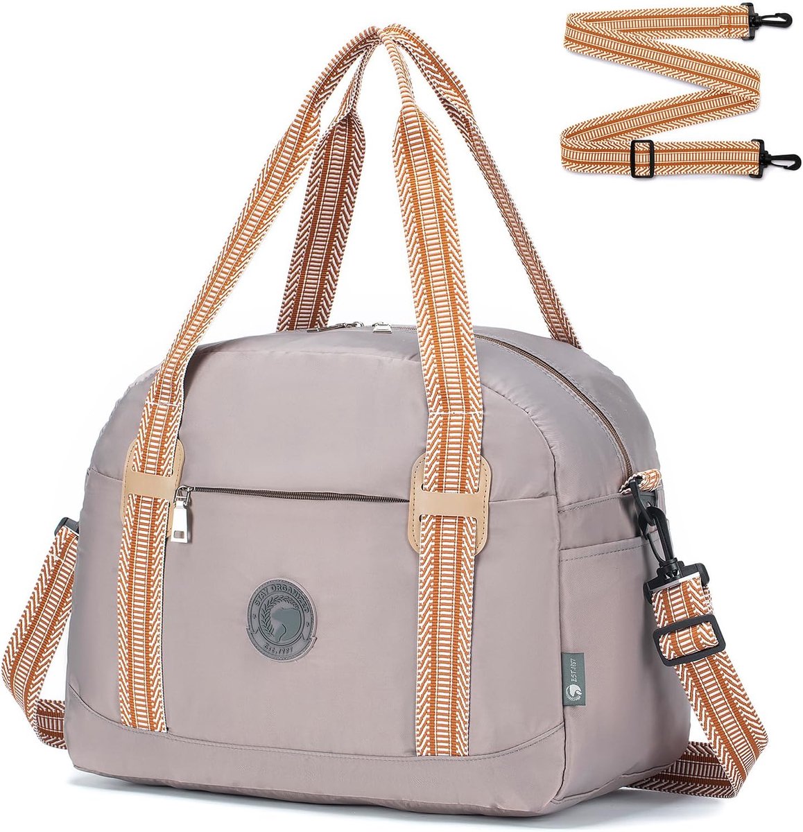 SnelShoppen - Reisetas 40x30x20cm Handbagage voor Wizzair Transavia - Waterdichte Sporttas - Vouwbare Weekendtas - Khaki - 25L
