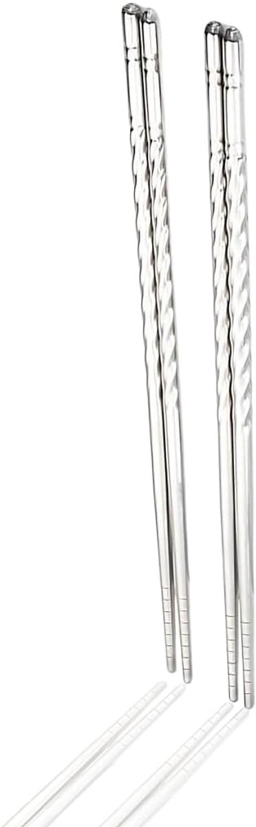 SnelShoppen - Set van 4 RVS Eetstokjes - 22cm Herbruikbaar, Lichtgewicht, Makkelijk Schoon te Maken - Ideaal voor Sushi, Ramen, Dim Sum, Aziatische Ke