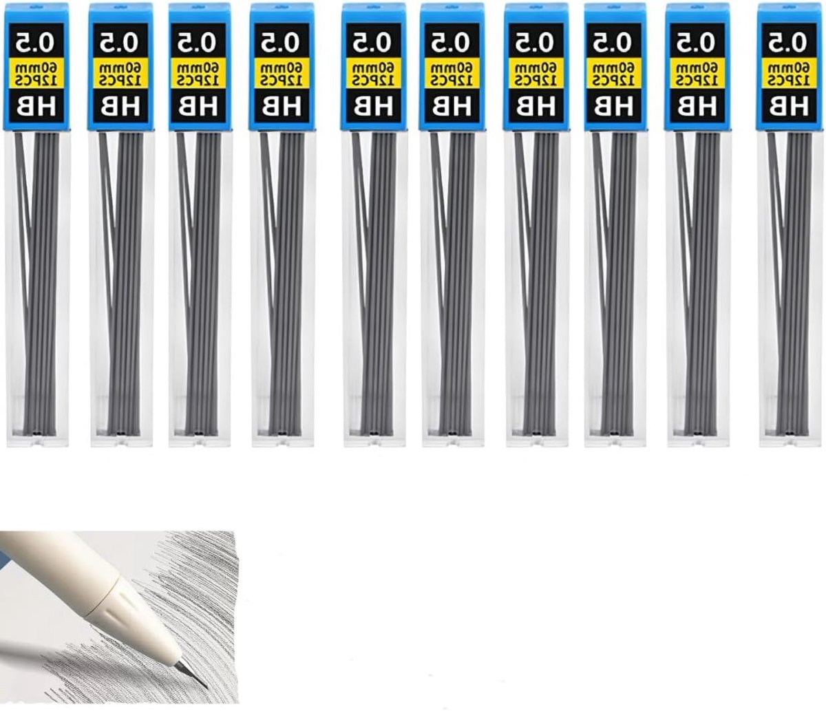 Vulpotlood navullingen 0.5mm HB - 450 Stuks Schokbestendige Navullingen met 2 Gum, Voor Nauwkeurig en Soepel Schrijven, Perfect voor Kantoor, School en Thuisgebruik