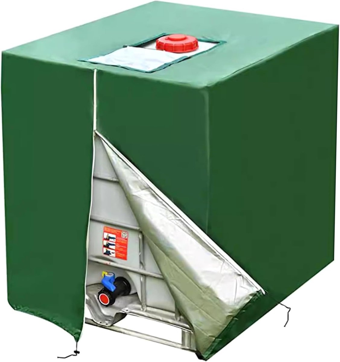 SnelShoppen - IBC Tank Cover 1000L Water Tank Dekzeil Groen UV Bescherming Stofdicht voor Regenwater Tank - Duurzaam Polyester voor Tuin en Buiten