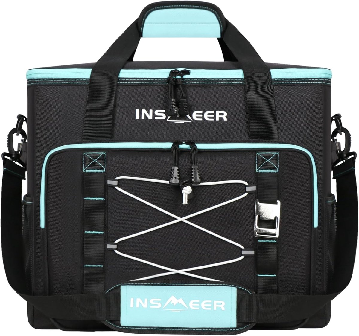 SnelShoppen - Grote INSMEER Koeltas 55L - Vouwbare, Lekvrije, Waterdichte Isolatie Tas met Flessenopener - XXL Picknicktas, Winkel- en Kampeertas voor