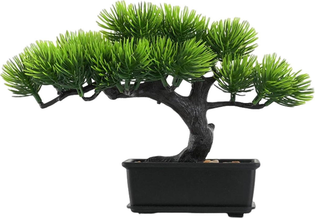 SnelShoppen - Kunstplant Bonsai Boom - Realistische Kunst Bonsai - Eco-vriendelijk - Perfect voor Woonkamer, Slaapkamer, Badkamer - Podocarpus - Decor