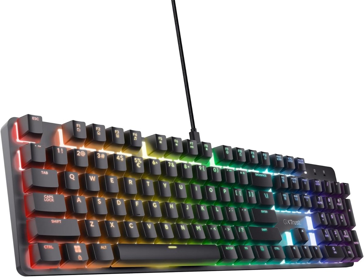 SnelShoppen - Mechanisch Gaming Toetsenbord QWERTY US met RGB Verlichting, Zwart | Huano Switches, USB Programmeerbaar, Anti-Ghosting N-Key Rollover,
