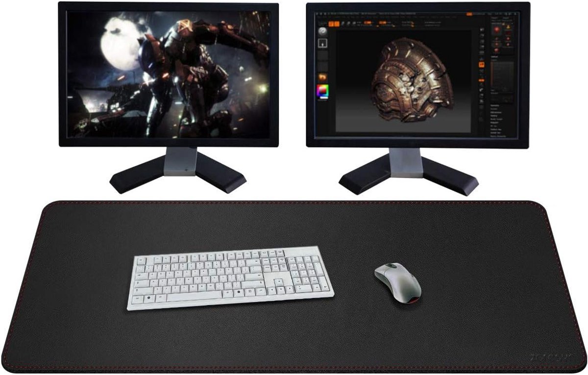SnelShoppen - XXL Grote Muismat 110x50cm - PU Leer Gaming Muismat Desk Mat - Waterdicht, Antislip, Ideaal voor Gamer, Kantoor, Computer