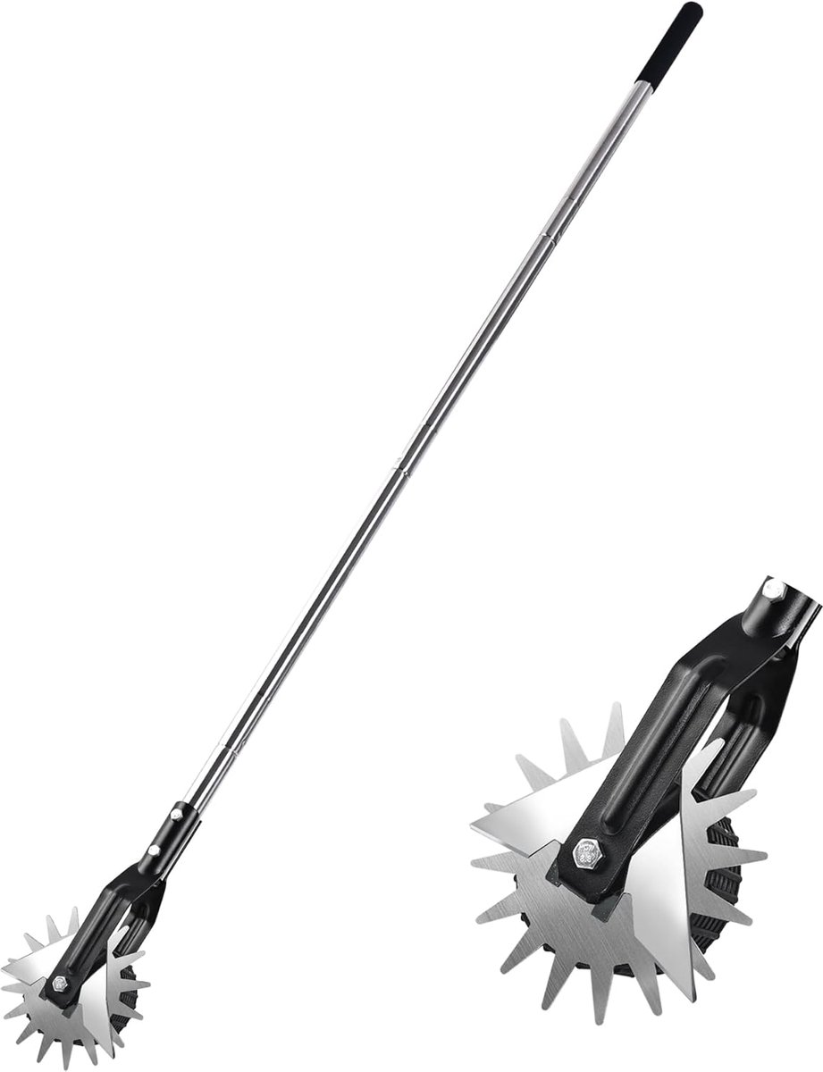SnelShoppen - Handmatige Graskant Cutter - RVS Graskanttrimmer met Scherpe Blad en Verstelbare Lange Handgreep (78-148 cm) voor Tuin en Binnenplaats