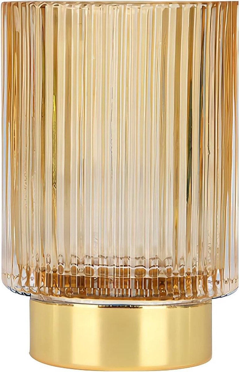 SnelShoppen - DASITON Makeup Brush Holder Organizer - Luxe Vintage Striped Vase - Crystal Glazen Makeup Brushes Opberg Organizer - Stijlvolle Kosmetis