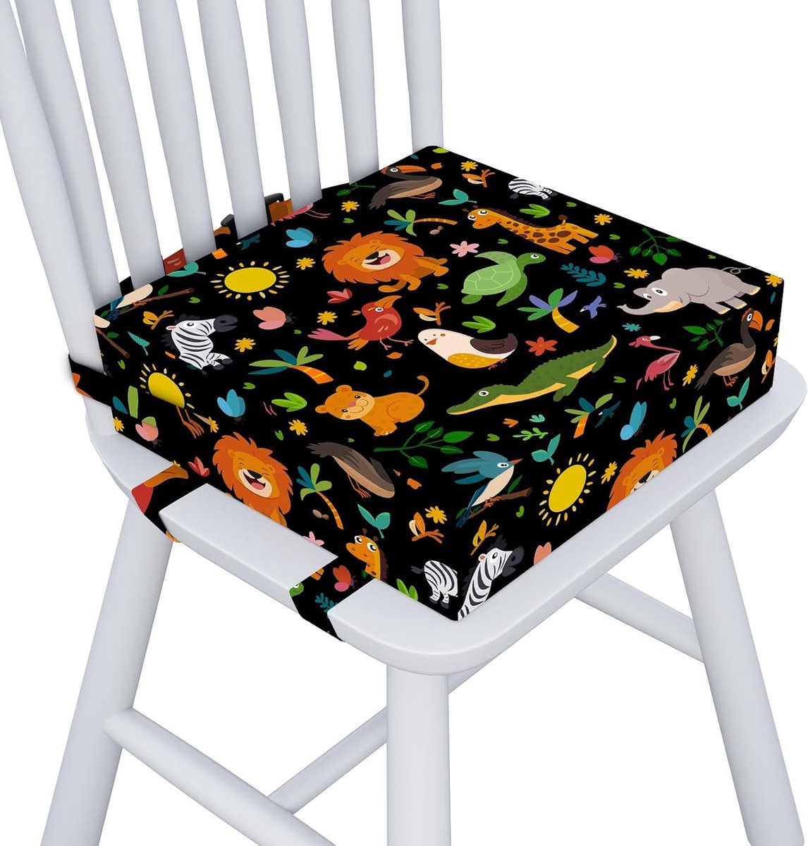 SnelShoppen - Capslpad Kinder Booster Seat, 32x32x10cm, Draagbare Niet-Slip Stoelverhoger, Afneembare Wasbare Zitting, 3 Veiligheidsriemen voor Kinder