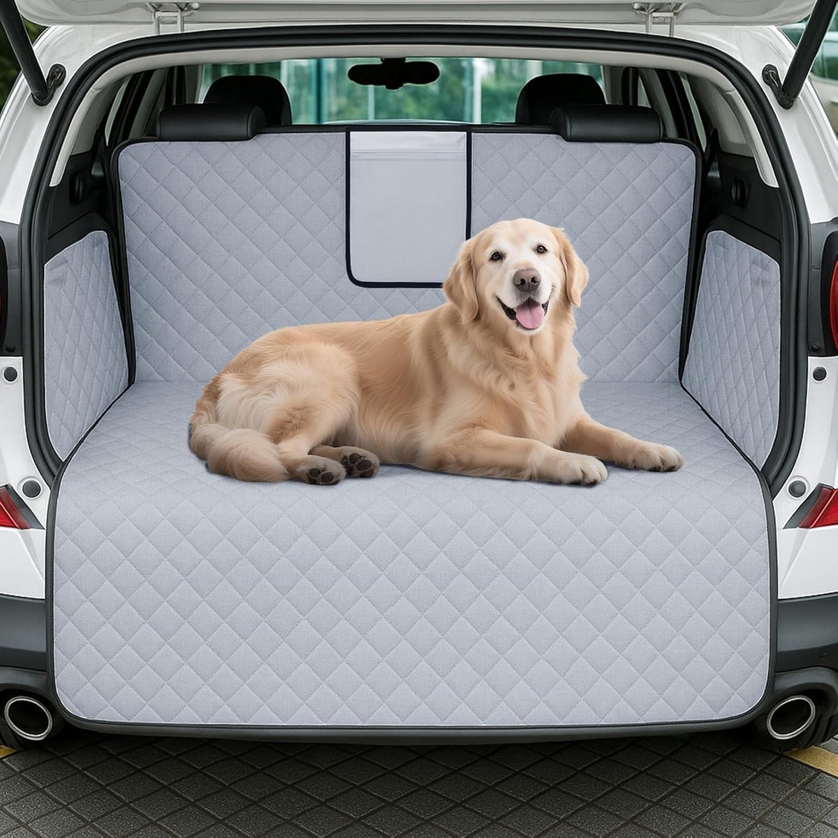 SnelShoppen - Boot Protector voor Honden, Waterdichte en Kr scratchbestendige Beschermmat met Zij- en Bumperbescherming, Grijs, Ideaal voor Auto, Vaka