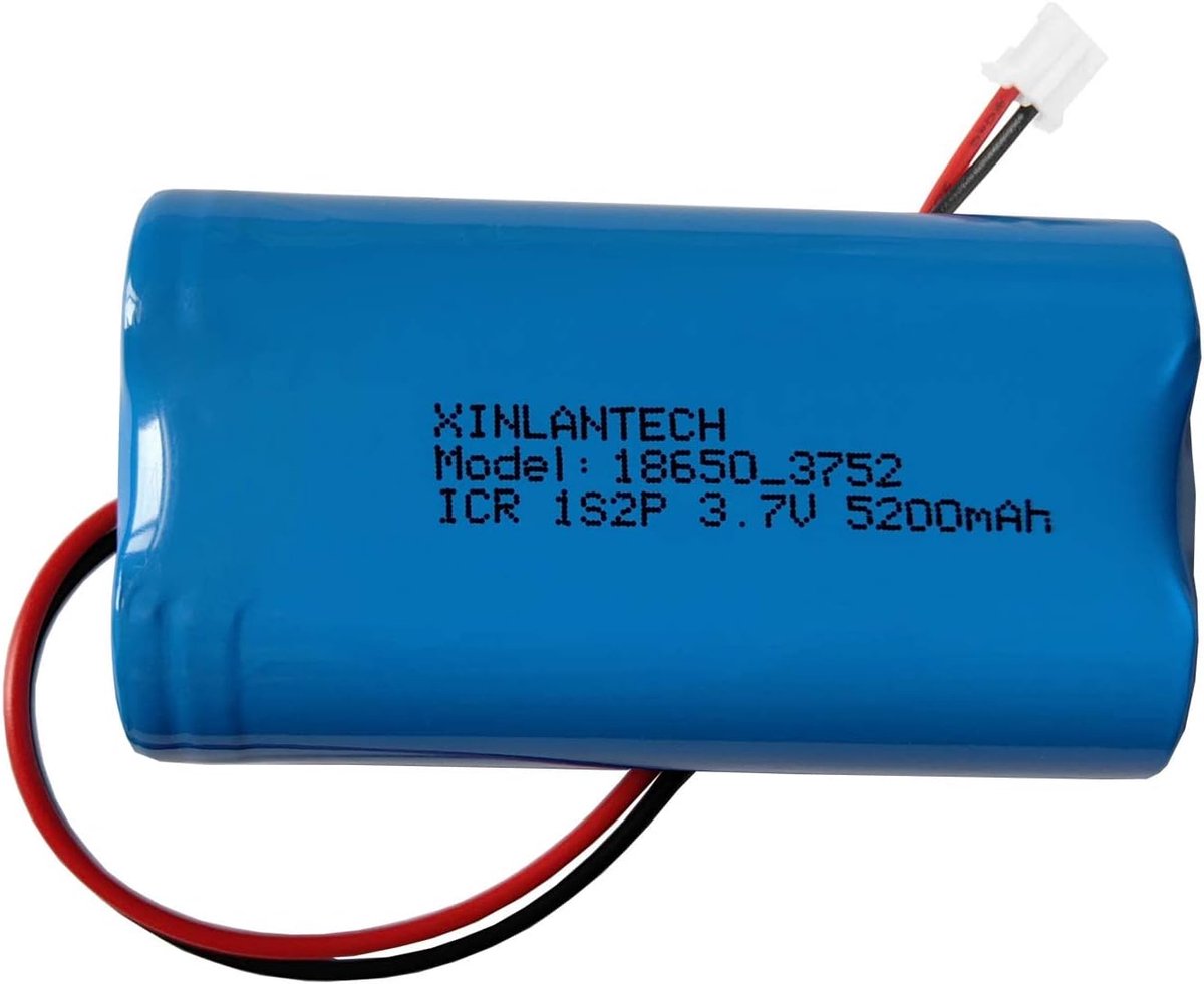 SnelShoppen - 3.7V 5200mAh 18650 Oplaadbare Lithium Ion Accu met JST PH2.0/2P Connector voor Bluetooth Speaker, Solar Light, Zaklamp en Meer - 1 Pack