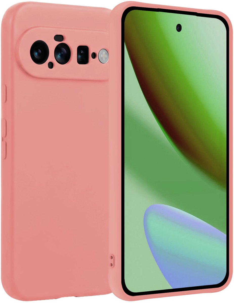 Hoesje Geschikt voor Google Pixel 11 - Sterk & Shockproof - Hoes Cover - Siliconen Case - Lichtroze