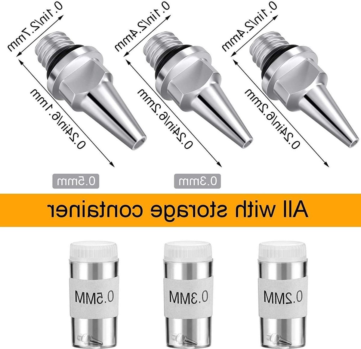 Vervangingsonderdelen voor Airbrush: 0.2mm, 0.3mm en 0.5mm Nozzles, Naalden en Caps voor Spuitpistolen en Accessoires