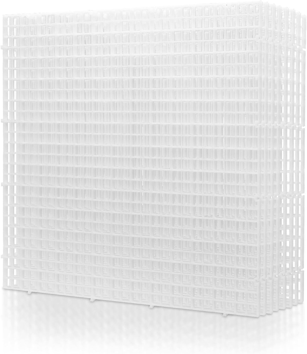 SnelShoppen - 8 Pack Plastic Aquarium Grate 30x30 cm - Duurzame Aquarium Divider voor DIY Filtratie en Bodembescherming - Wit, Perfect voor Aquascapin