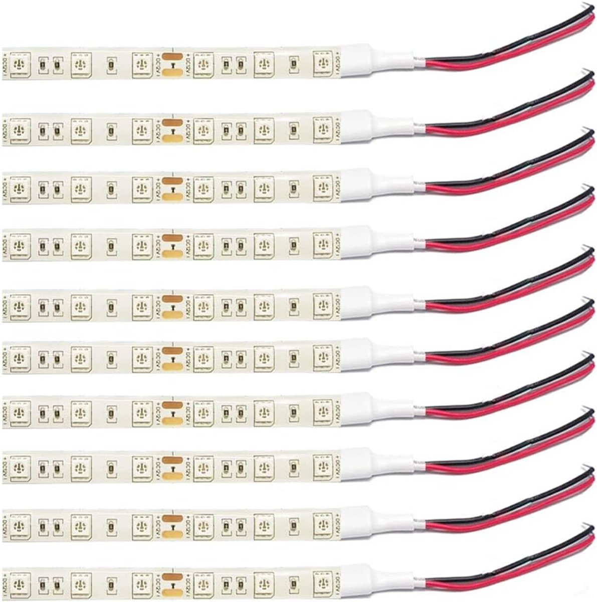 SnelShoppen - 10 stuks 5050 LED Flexibele Strips Licht DC 12V Koel Violet 395nm 10cm IP65 Waterdicht voor Keukenverlichting, Meubels en Planken