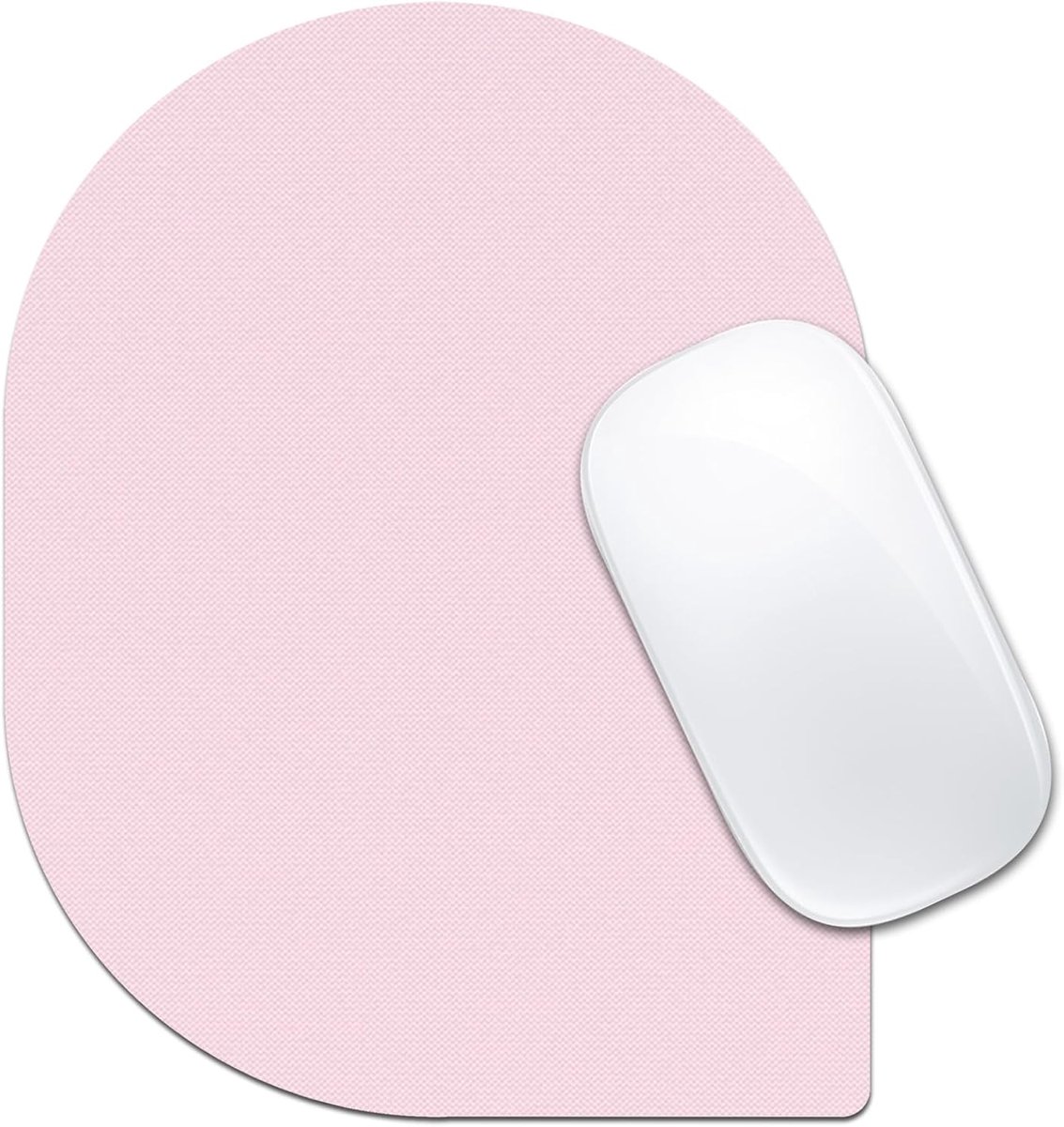 SnelShoppen - Roze Antislip Muismat met Uniek Ovaal Hoekontwerp - Draagbare Laptop Muismat 6x8 Inch - Moderne Geometrische Vorm voor Thuis en Op Reis