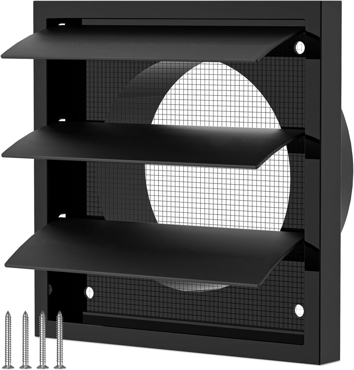 Verstelbare Ventilatierooster 100 mm, 140 mm x 140 mm, met Beweegbare Lamellen, Insectenbe