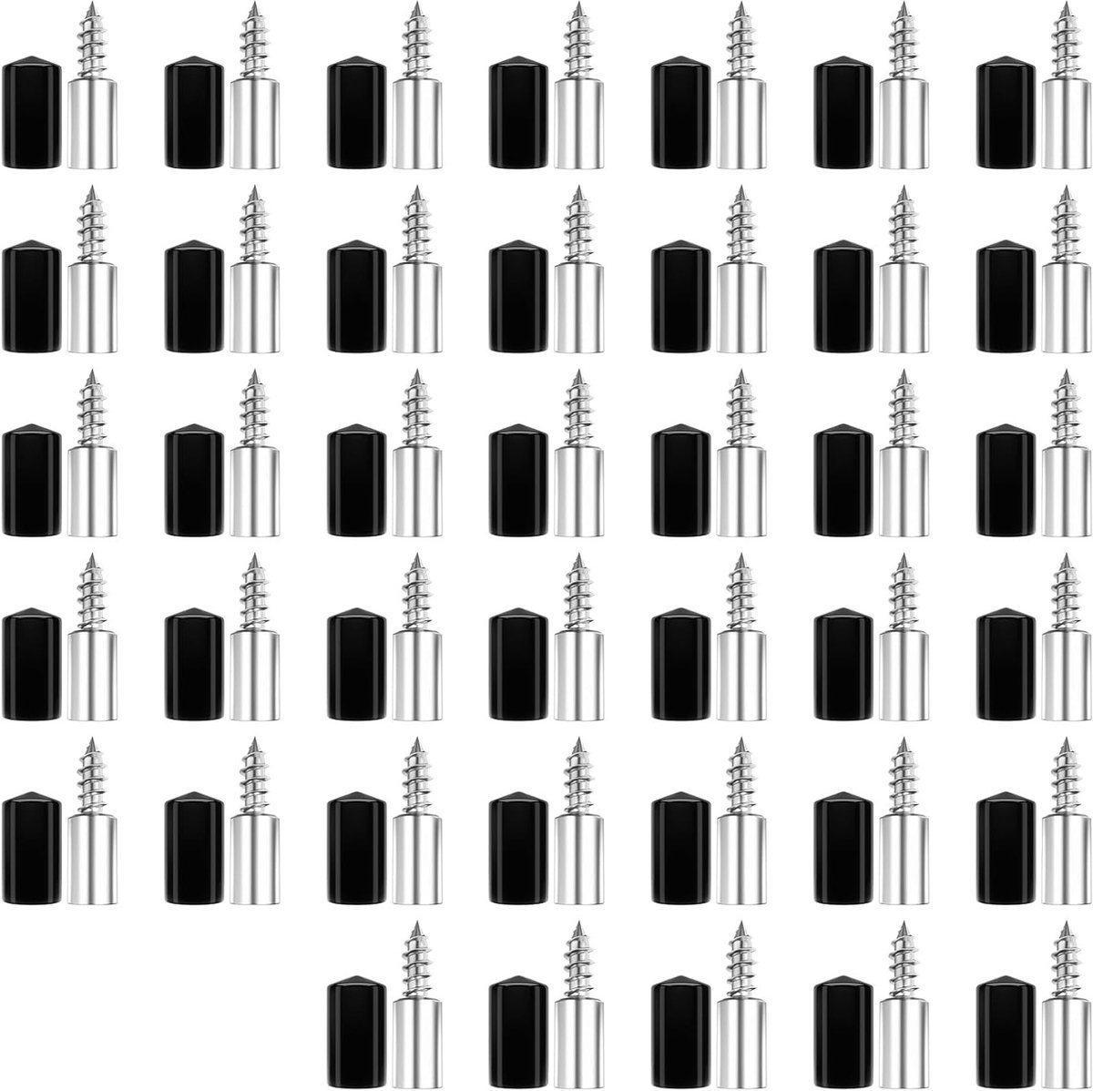 40 Stuks Plankdragers, Zelftappende Platenhouders en Wandrails voor Plankensystemen, Zwart Rubber