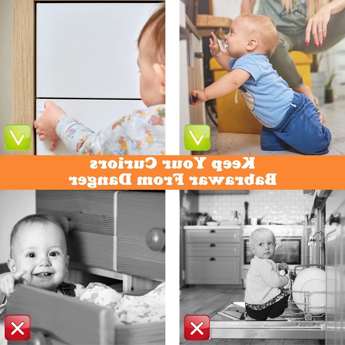 4 Pcs Kindbeveiliging Kast - 1 Magnetische Kinder Lock Sleutel - Baby Veiligheid Magnetische Kast Slot - Onzichtbare Baby Veiligheid Lade Bescherming - Geen Boren en Schroeven – foto 4