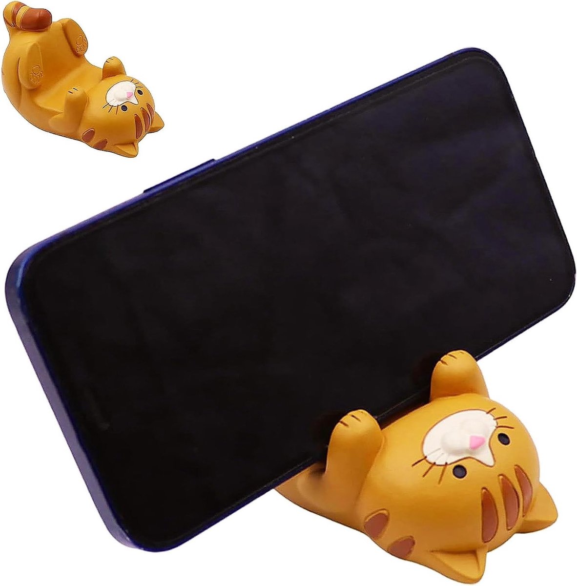 Universele Telefoonhouder van Hars voor Bureau, Desk Decoratie, Smartphone Stand 8 x 6 x 4,5 cm in Koffiebruin