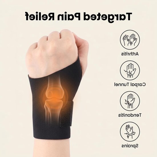 Verstelbare polsbandage voor sport en fitness, ademend ontwerp, uniseks maat, zwarte en oranje kleur, optimale polssteun en bescherming — afbeelding 4