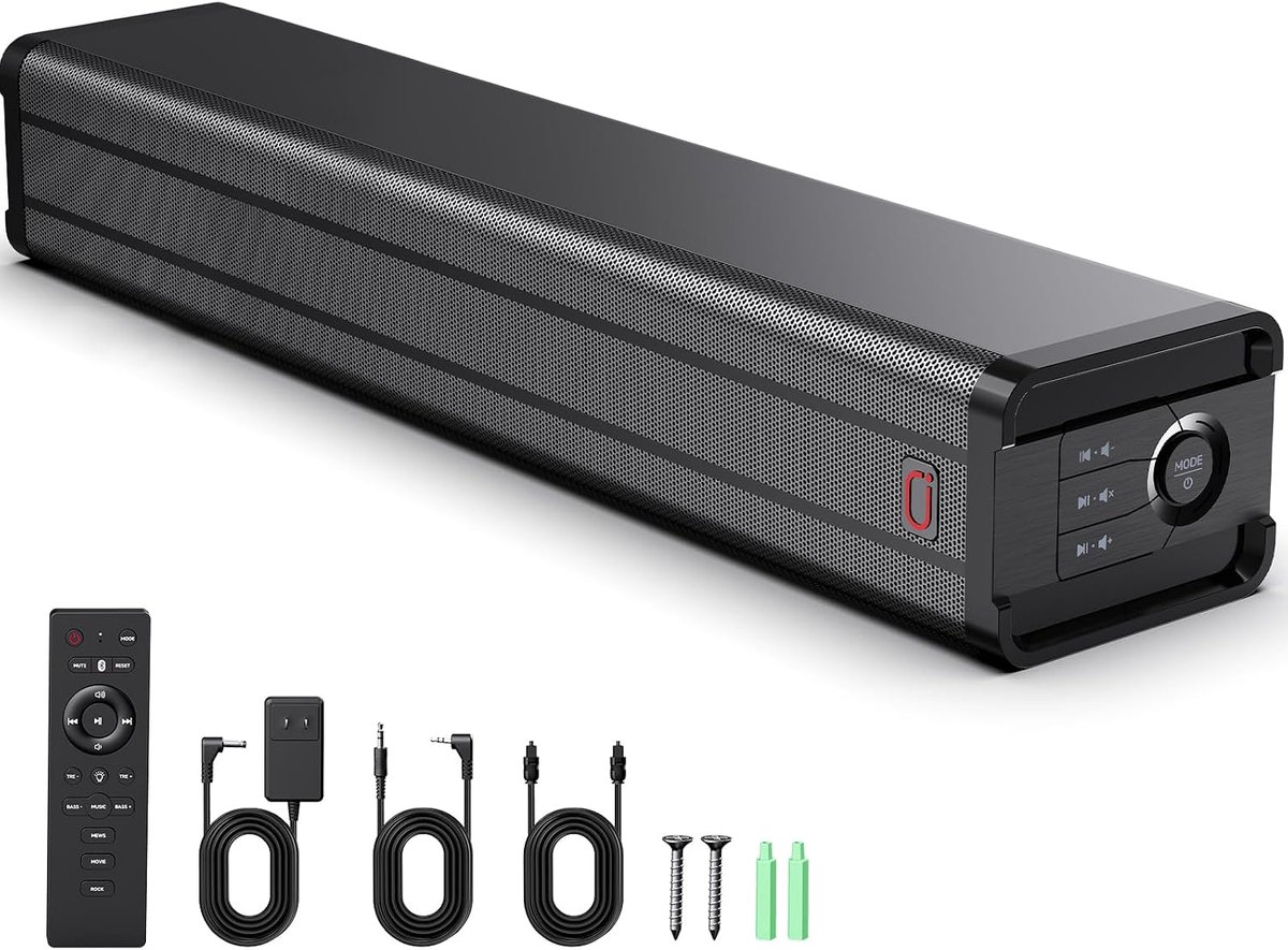 SnelShoppen - JYX Soundbar Compact Speaker voor Thuis met Bluetooth, USB, AUX & Optische Audioaansluiting voor TV's en Computers, Ideaal voor Feest, G