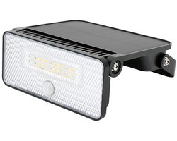 Bemko Soker SOLAR - 8W Zonne-energie Floodlight - LED-Breedstraler - 1000Lm Schijnwerper - 3-traps 3000/4000/6000K - IP65 bewegingsmelder PIR-sensor - Zwart