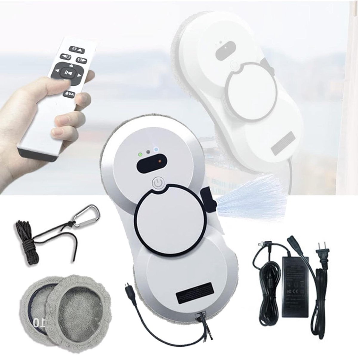 Raamreinigingsrobot - Glazenwasser robot - Ramen schoonmaken - Automatische watersproeifunctie - 7.5 cm ultradun - Wit