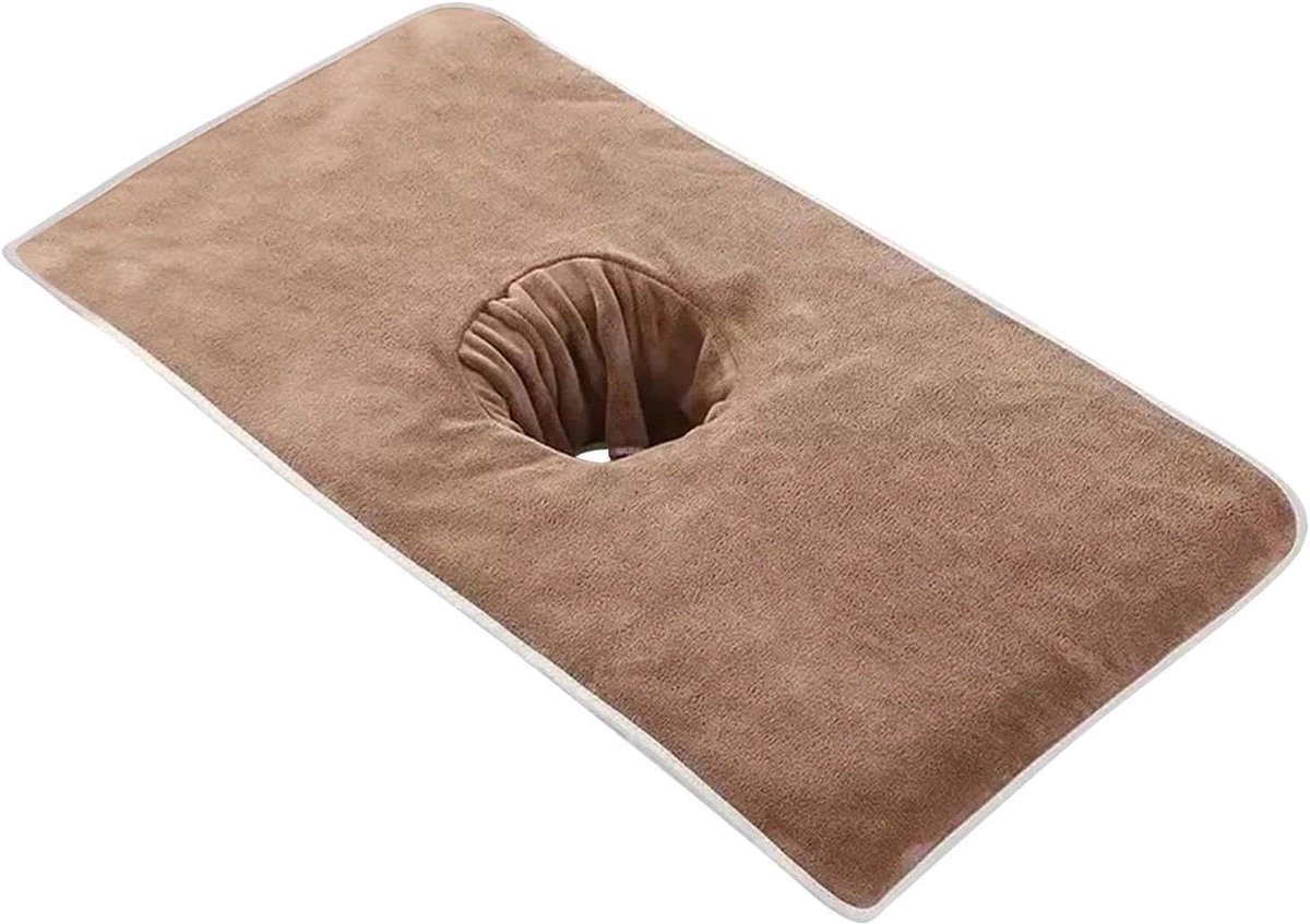 Massage Tafel Handdoek - Spa Bed Cover - Bescherming Salon - Met Gezichtsgat - 80x40 cm - Wit