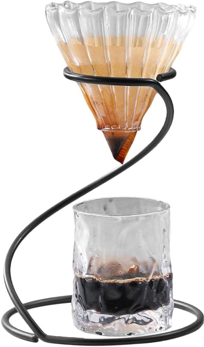 Koffiedruppelaar - Koffiezetstand - Koffie Zetten - Probleemloze Montage - 18x18x195cm - Zwart