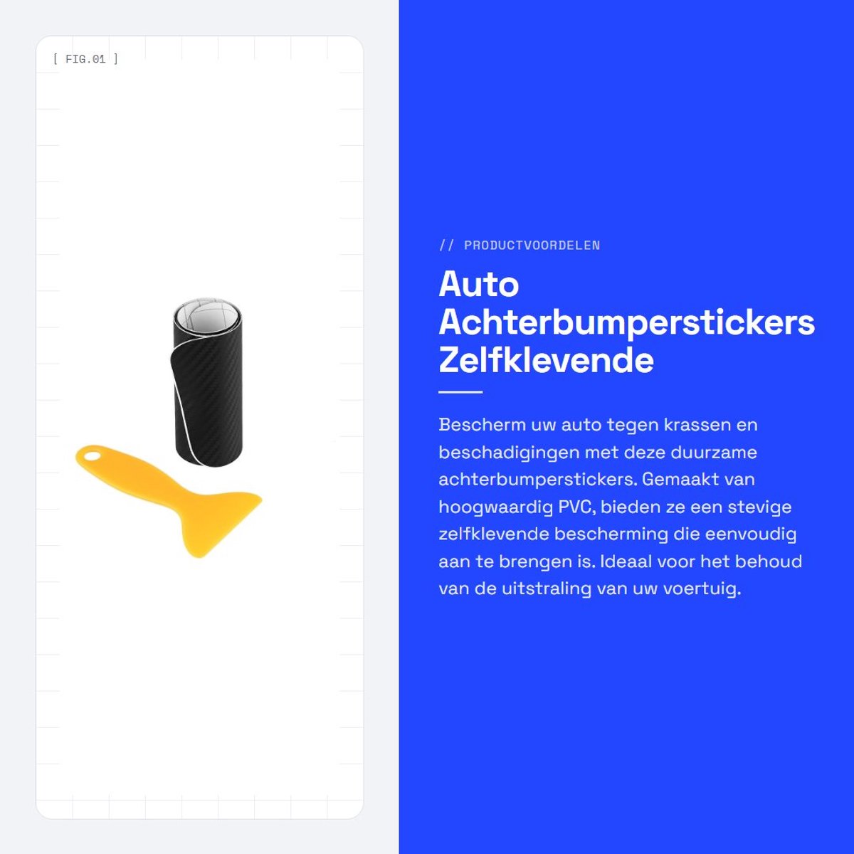 Dailygoods- Achterbumperstickers Zwart - Duurzaam - Zelfklevend - Bumperbescherming Universeel - Krasbestendig - Afmetingen 100 x 9 cm