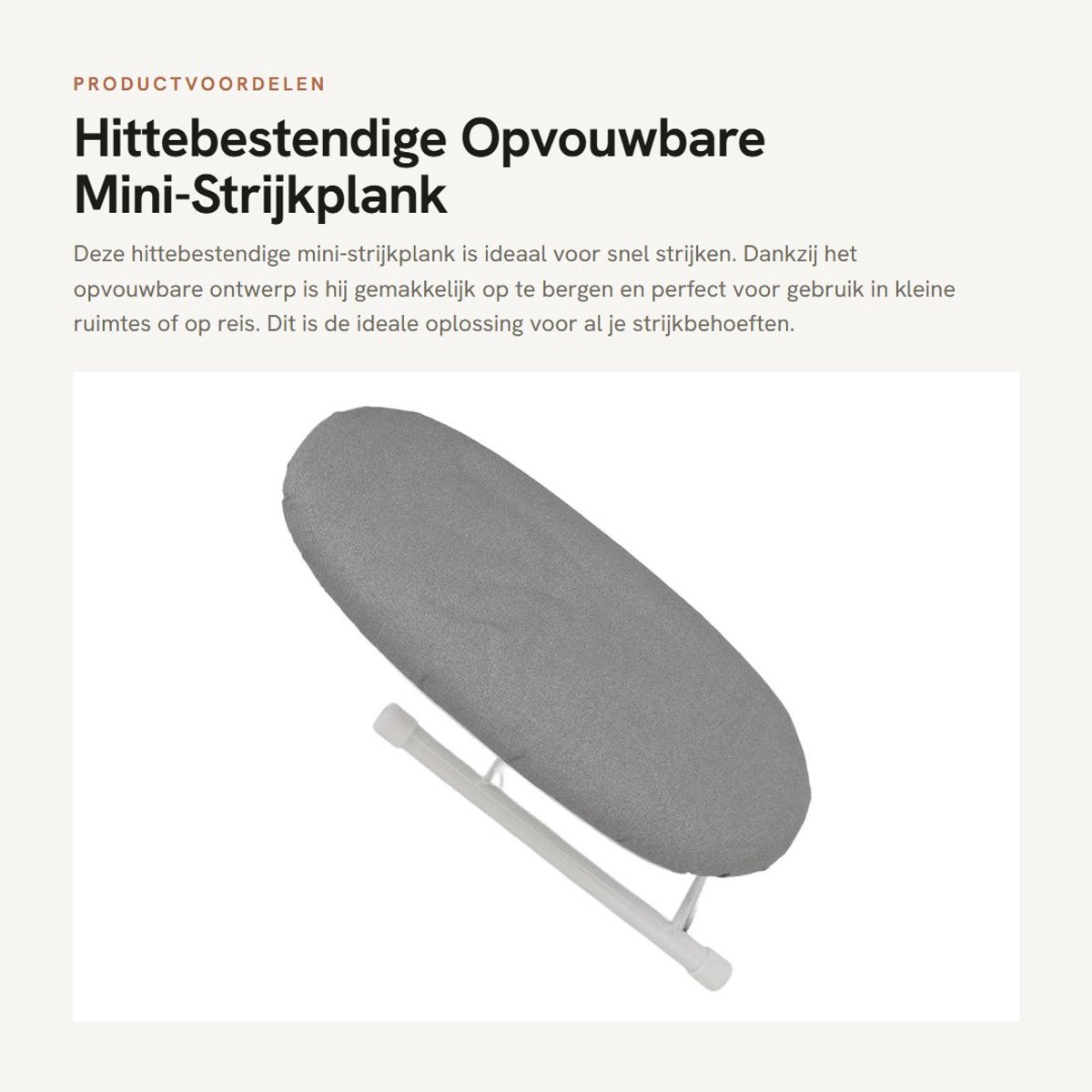 Dailygoods- Strijkplank Hittebestendig - Opvouwbare Tafelstrijkplank - Draagbare Strijkplank - Compact - Stabiele Ondersteuning - 178g