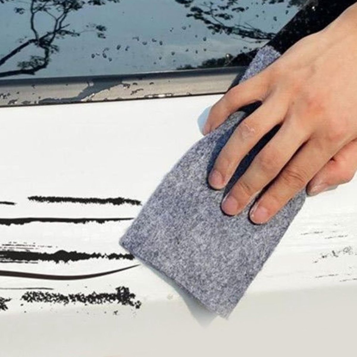Krassenverwijderaar Doek - Lak Reparatie - Auto Herstellen - Nanotechnologie - 5 x 5 cm - Grijs – foto 4