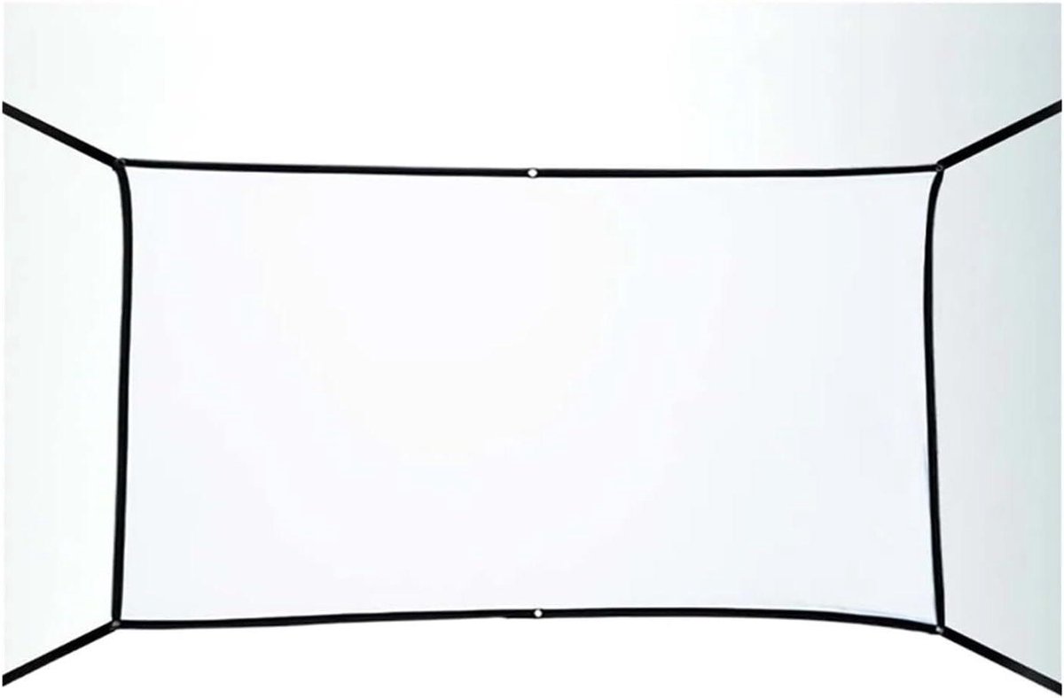Projectiescherm Polyester - Beamerdoek Draagbaar - Buitenfilms Kijken - Dubbelzijdig Wit - 120 inch - Wit