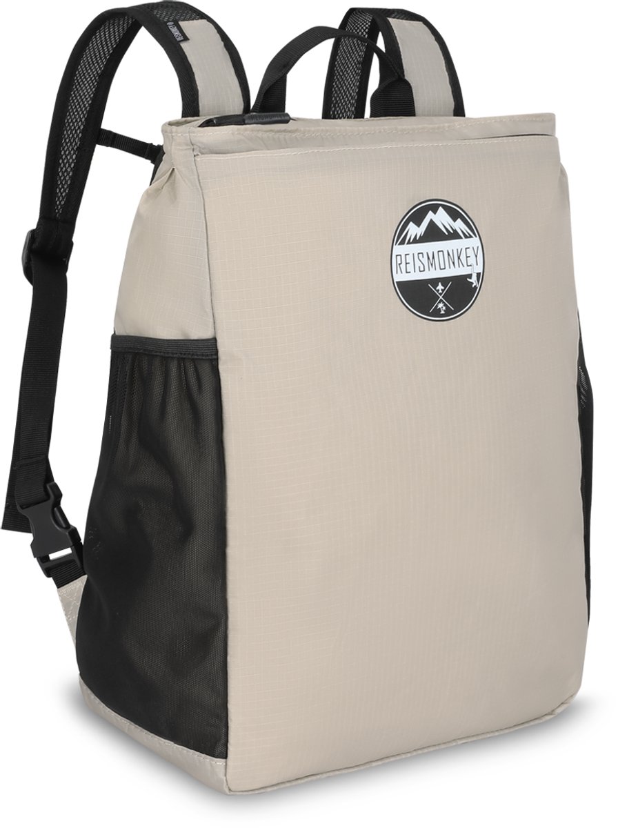 Opvouwbare Rugzak 20L - Lichtgewicht Reis- & Wandelrugzak - 2-in-1 Rugtas & Schoudertas - Beige - Reismonkey