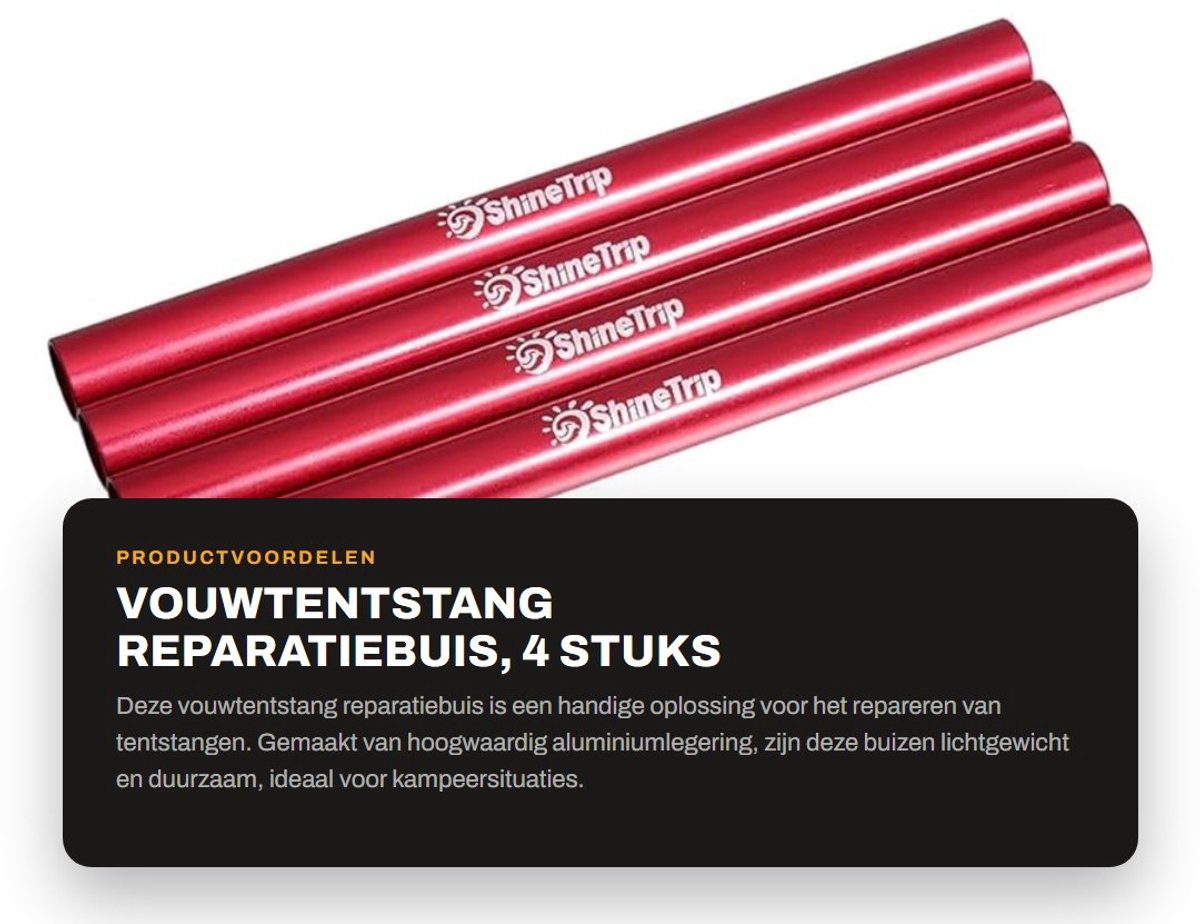 Dailygoods- Tentstang Lichtgewicht - Tentreparatiebuis 4 Stuks - Aluminiumlegering - Duurzaam - Antislip - Geschikt voor Diameter 7/8/9 mm - Tentreparatie