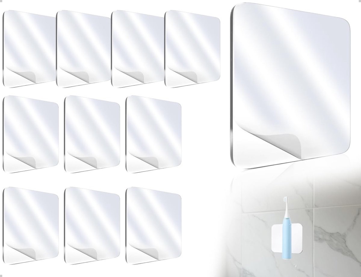 Dailygoods- Kleefpads 10 Stuks - Extra Sterk - Herbruikbaar - Spoorloos - Transparant - Geschikt voor Muren/Tegels/Auto - Plakband
