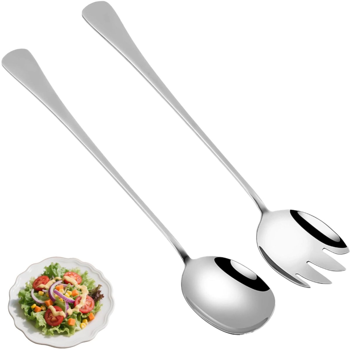 Dailygoods - Set van 2 Slabesteken van Roestvrij Staal voor Keuken