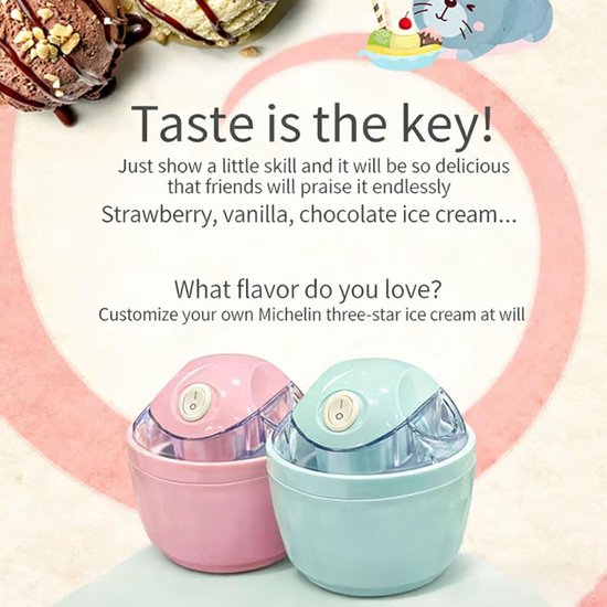Compacte ijsmaker - Sorbetmachine Yoghurtmaker - Zelf ijs maken - Snelle bereiding 15 min - Niet gespecificeerd - Blauw — afbeelding 2