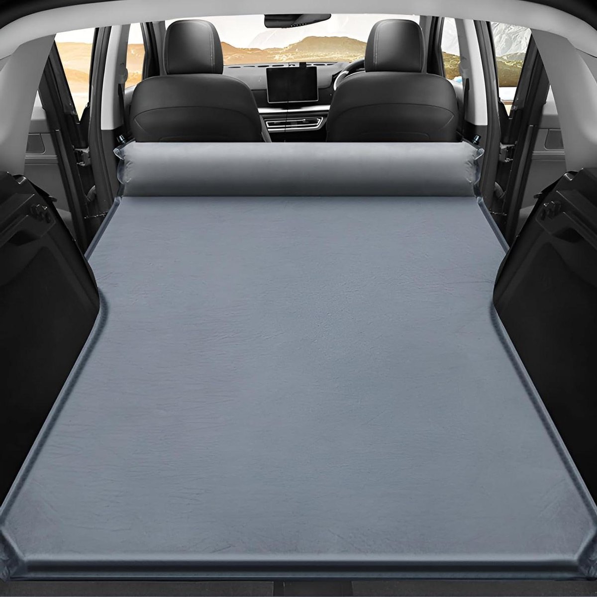 Auto Luchtbed Matras - Kampeer Matras Opblaasbaar - Reizen en Kamperen - Zelfopblazend - Universeel - Grijs