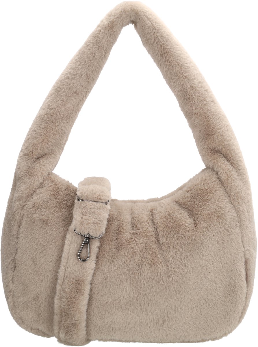 Beagles Barakaldo Schoudertas - Bontlook - Afneembare Schouderband - Handtas - Ritssluiting - Dames Tas - Crossbody - Lichttaupe