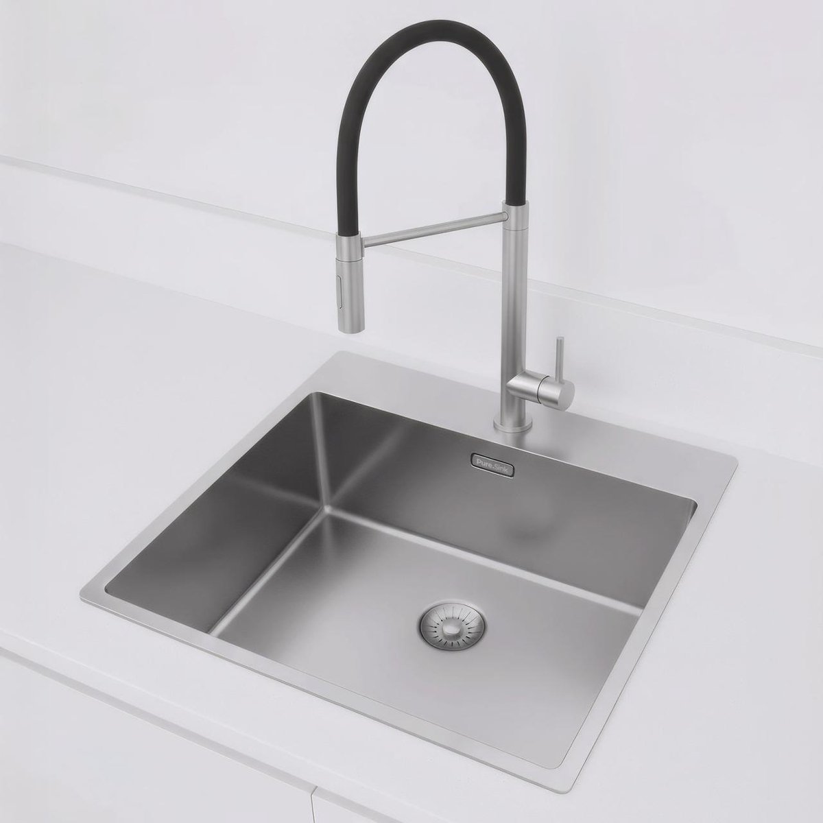 Pure.Sink Comfort RVS spoelbak 54x52cm Tapwing met kraangatbank PCM5040T-02