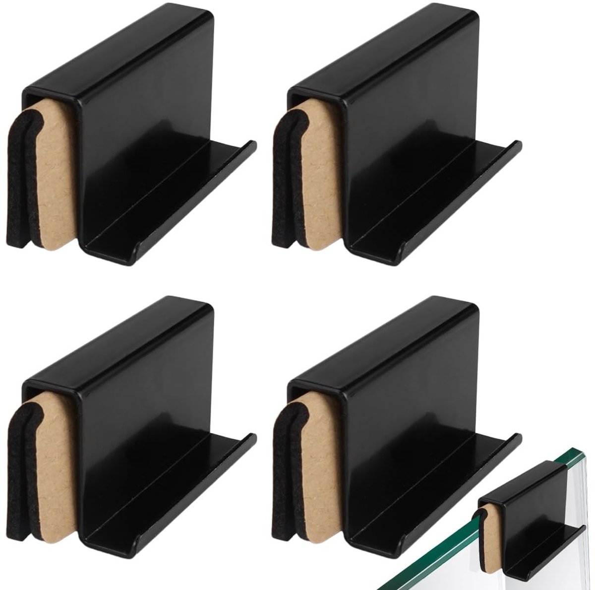 Dailygoods- Glazen Deurgreep - 4 Stuks - Sterk en Duurzaam - Zelfklevend - Geen Boren Nodig - Comfortabele Grip - Geschikt voor Glazen Deuren