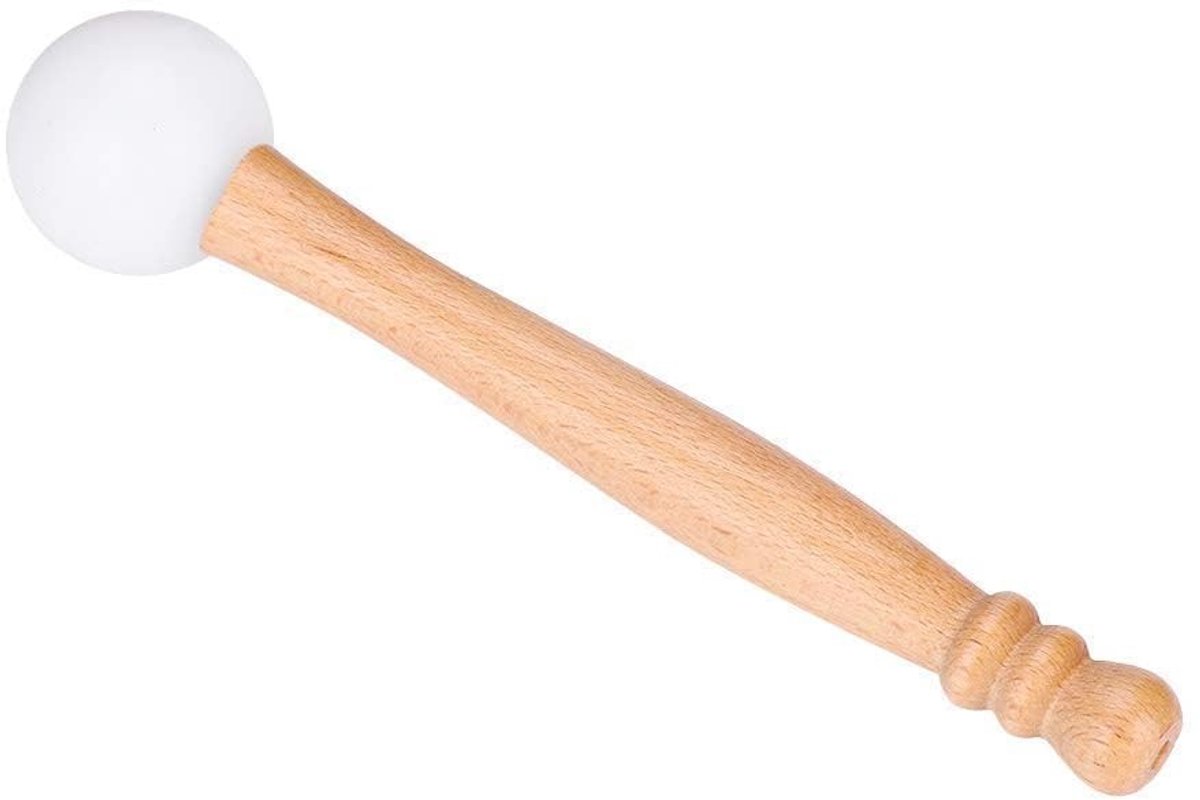 Dailygoods- Klankschaal Rubberen Hammer - Houten Hammer - O-ringen - Speelaccessoires - Kristallen Klankschaal - Geluidservaring - Geluidschaal